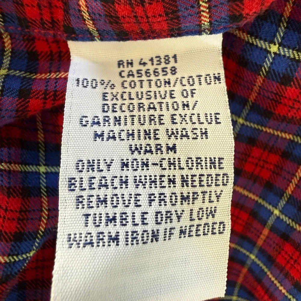 Polo Ralph Lauren Mens 3XB Plaid Button Down Shirt Red Blue Cotton Big & Tall